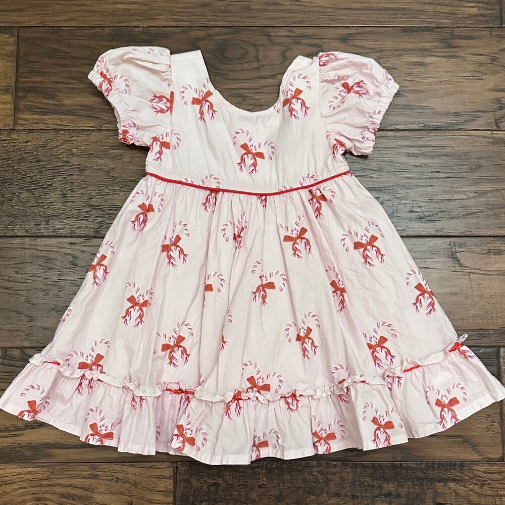 Candy Cane Print Christmas Dress